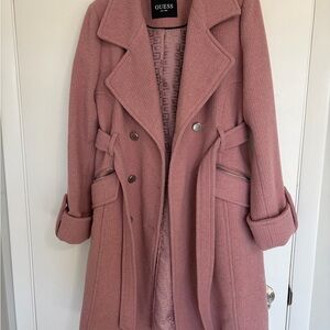 GUESS Dusty Pink Wool-Blend Coat